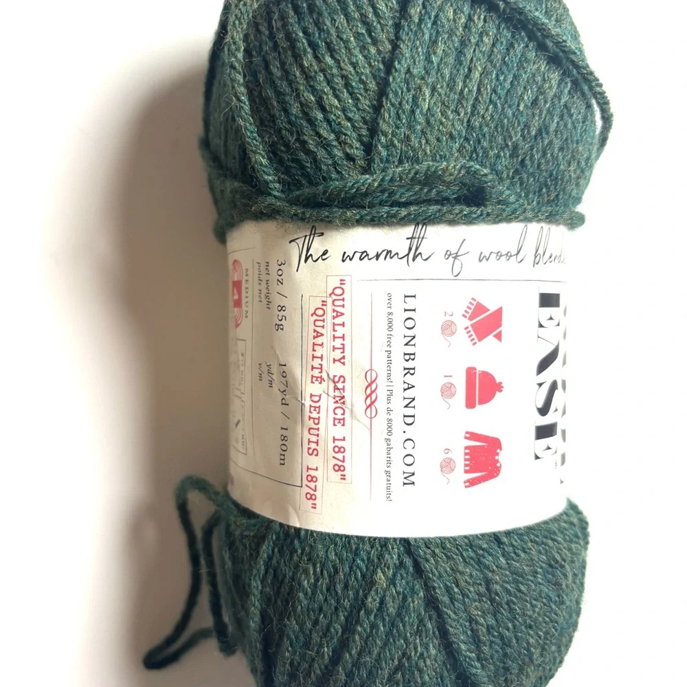 Lion Brand Forest Green Heather Yarn Skein